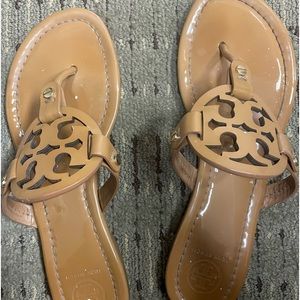 Patent Nude/Tan Tory Burch sandals size 8.5 for sale!